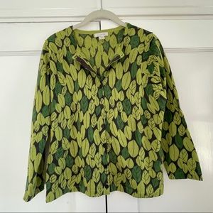 Garnet Hill green cardigan